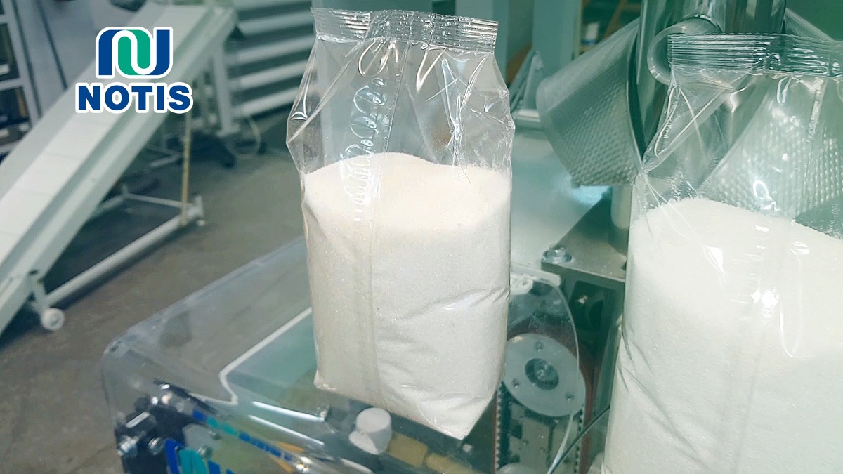 сахар дозирован и упакован на упаковочном оборудовании НОТИС